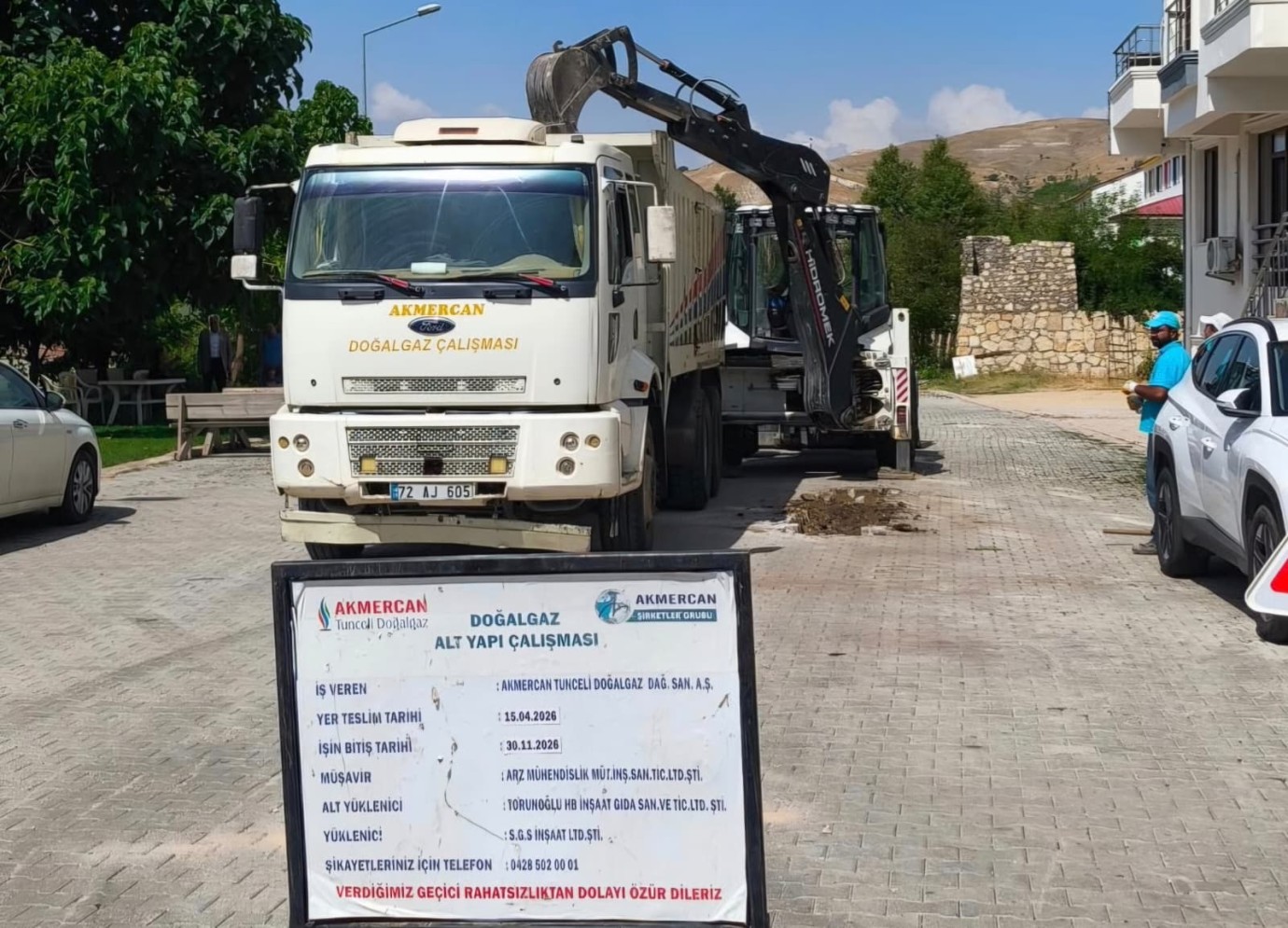 Hozat’ta doğalgaz için çalışma başladı
