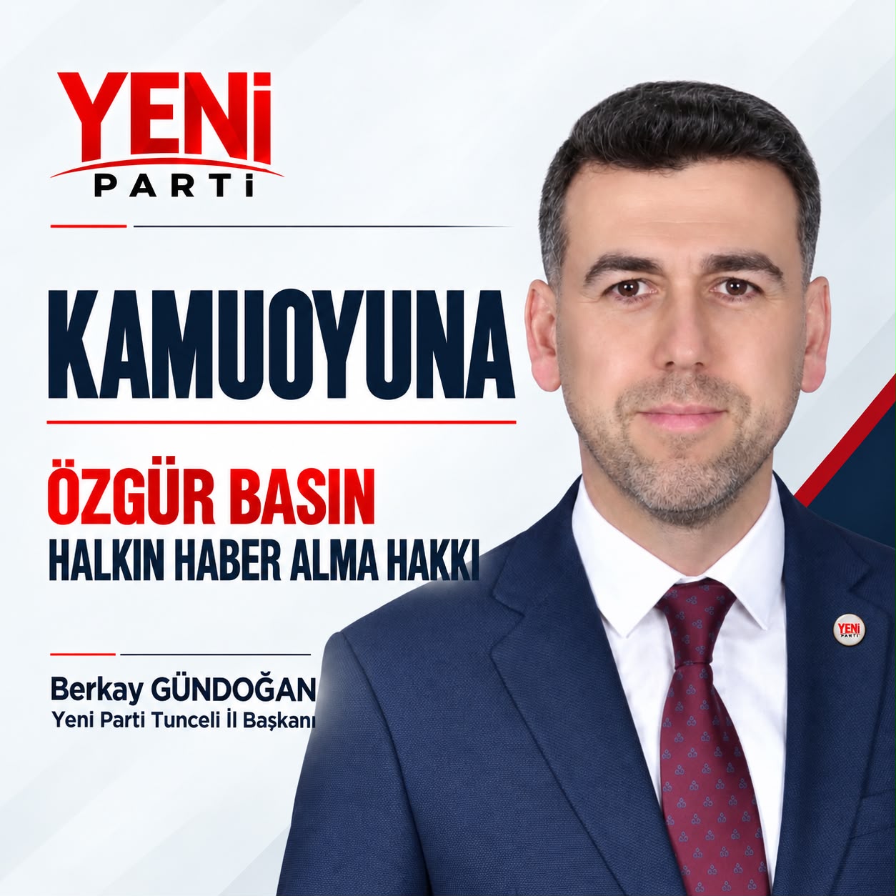 Yeni Parti İl Başkanı Gündoğan, “Türkiye susmayacak, millet susmayacak!”