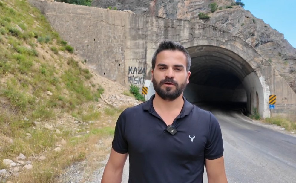 Sık sık kazaların olduğu tüneli görüntüledi!