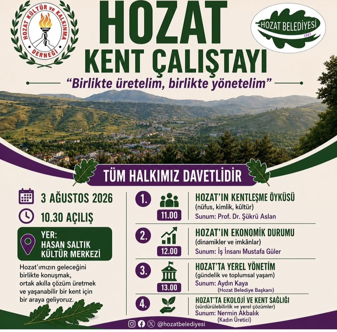 Hozat’ın Geleceği Kent Çalıştayında Masaya Yatırılacak