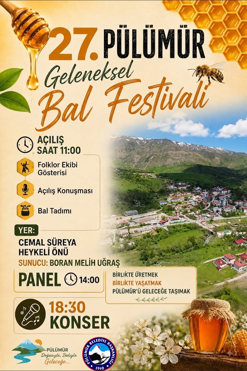 27. Pülümür Geleneksel Bal Festivali Cumartesi günü!