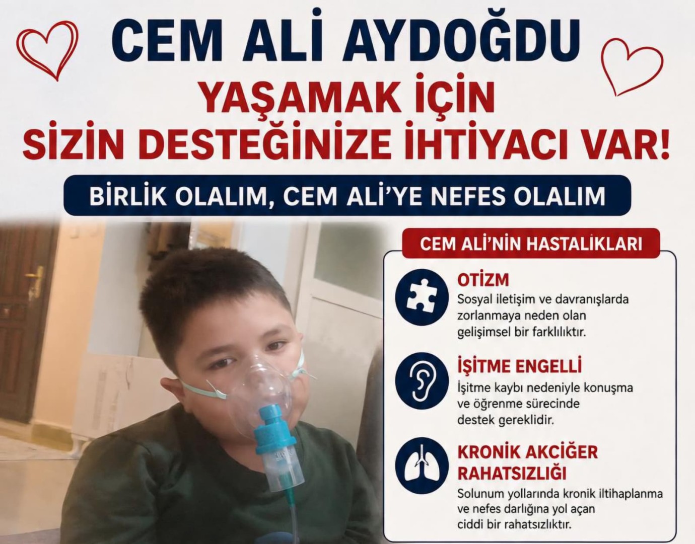 Cem Ali Aydoğdu için yaşam mücadelesi: Ailesi destek çağrısında bulundu